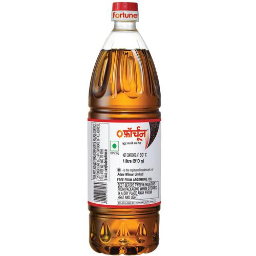 Fortune Kachi Ghani Mustard Oil, 1 L Pet Bottle