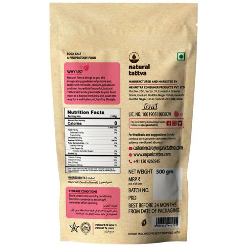 Organic Tattva Rock Salt - Natural, 500 g Pouch