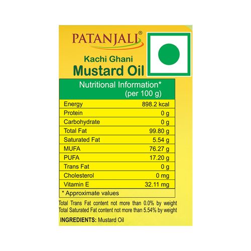 Patanjali Mustard Oil, 1 L Bottle