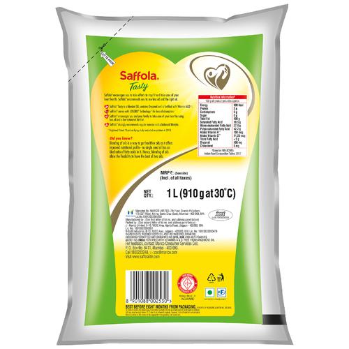 Saffola Tasty - Pro Fitness Conscious Edible Oil, 1 L Pouch