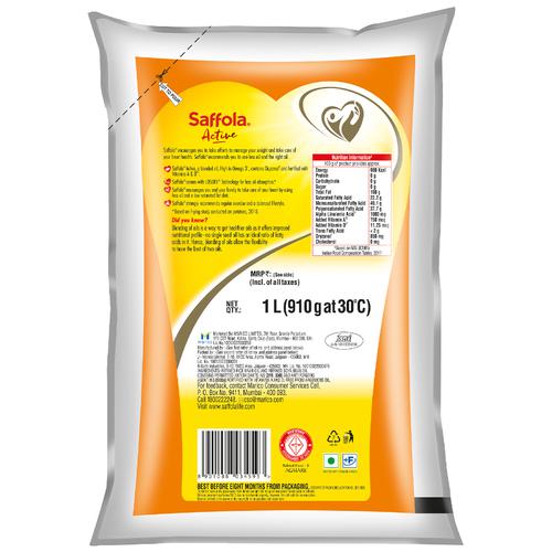 Saffola Active - Pro Weight Watchers Edible Oil, 1 L Pouch