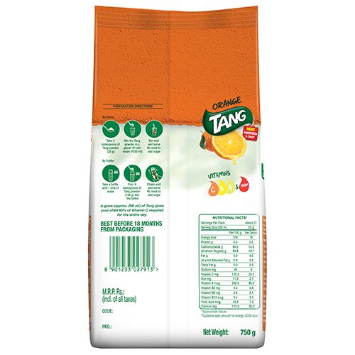 Tang Instant Drink Mix - Orange, 750 g Pouch