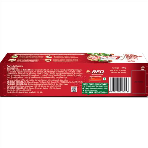 Dabur Red Ayurvedic Toothpaste, 100 g