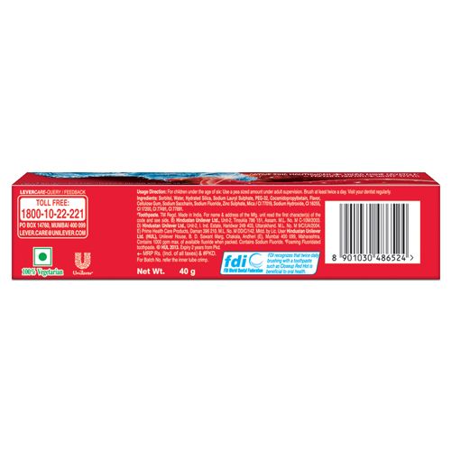 Close Up Ever Fresh Red Hot Gel Toothpaste, 40 g