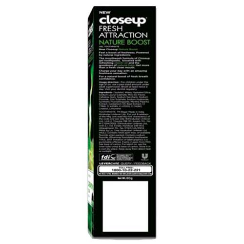 Closeup Toothpaste - Fresh Attraction Nature Boost Gel, 80 g