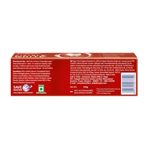 Colgate Visible White Toothpaste - Dazzling White, Sparkling Mint, 100 g