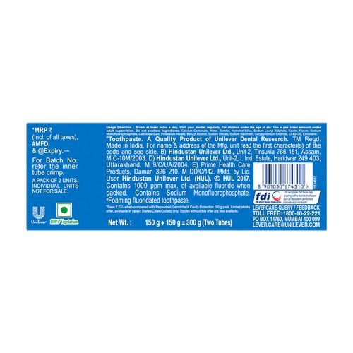 Pepsodent Germi Check Toothpaste - Cavity Protection, 150 g (Pack of 2)