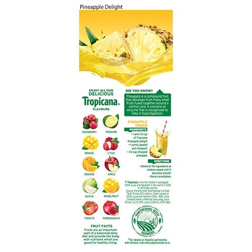 Tropicana Delight Fruit Juice - Pineapple, 200 ml Carton